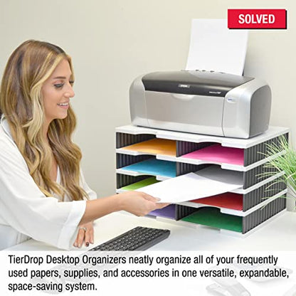 Ultimate Office TierDrop Desktop Organizer Sorter, 8 Compartment, 2-Wide - size: 19"w x 11 1/2"h 13"d