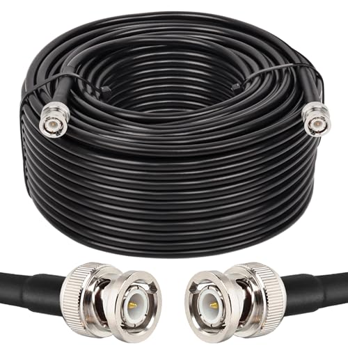 MOOKEERF RG8X BNC Male to BNC Male Coaxial Cable 200FT 50 ohm Ultra Low Loss for Antenna, RF Radio, Modem, Oscilloscope, Spectrum, Analyzer, Signal Generator - size: 200FT