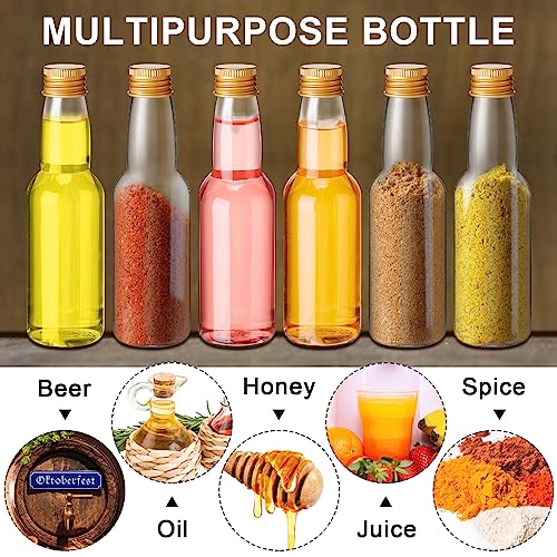 3.3 oz 120 Pcs Mini Liquor Bottle Plastic Alcohol Bottle, Gold - color: Gold, size: 3.3 oz