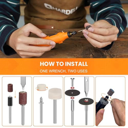HARDELL 508PCS Rotary Tool Accessories Kit for Sanding Cutting Polishing - color: Orange