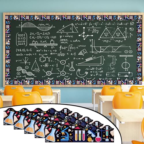 72pcs Science Lab Borders Classroom Decor, 72ft Bulletin Board Borders Trim