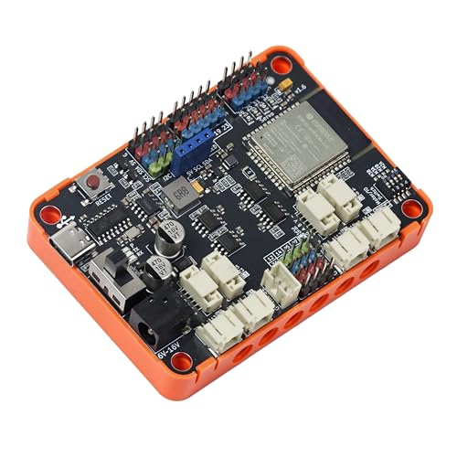 Maker-ESP32 Pro Board, 3A High-Current Motor Driver (4 Encoder or 4 DC/4 Servo), USB-C, 2.4GHz WiFi & Bluetooth, ESP32-WROOM-32E Microcontroller for Robotics Smart Cars STEM DIY - color: Brick-Ready Kit