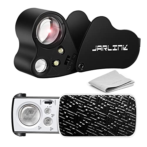 JARLINK 2 Pack 30X 60X 90X Illuminated Jewelers Loupe - color: Black