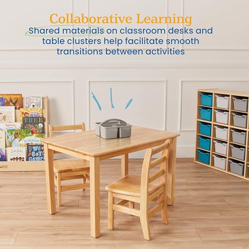 ECR4Kids 3-Compartment Small Storage Caddy Organizer, 6-Pack, Grey - color: Grey