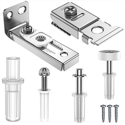 Bifold Door Hardware Repair Kit - 1 Pack Bi-fold Closet Barn Door Hardware Kit for 7/8" to 1" Track, Folding Pocket Door Replacement Parts Set Include Top Bottom Pivots Bracket and Guide Wheel - size: 1 Pack