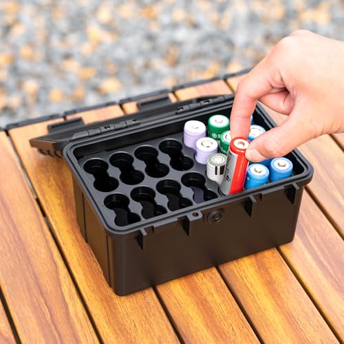 KIWIFOTOS 24 Slots 21700/20700 Battery Storage Case IP67 Waterproof - color: 24 Slots 21700 Battery Case