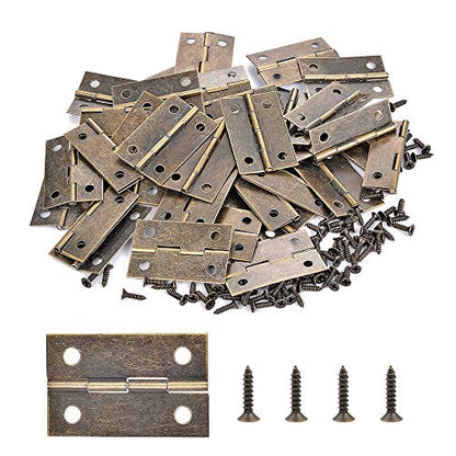 60Pcs Antique Bronze Hinges for Jewelry Box Bird House Handmade Crafts - color: Antique Bronze