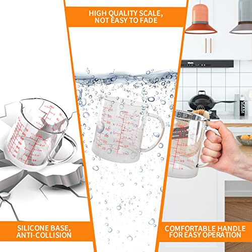 77L Glass Measuring Cup, 2 3/4-Cup/700 ML Liquid Measuring Cups, Measuring Cup With Handle and V-Shaped Spout, Glass Beaker with Three Scales (OZ, Cup, ML), Dishwasher/Freezer/Microwave Safe - color: Clear, size: 2 3/4 Cup / 700 mL