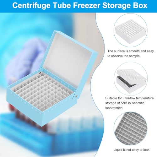 PATIKIL 100 Well Centrifuge Tube Freezer Storage Box Waterproof 6Pcs