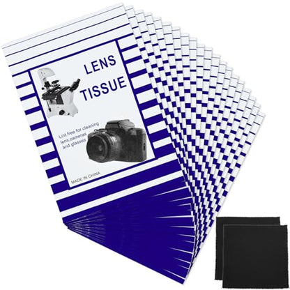 Outus 500 Pcs Lens Cleaning Paper with 2 Cloths Camera Optics Wipe Booklet