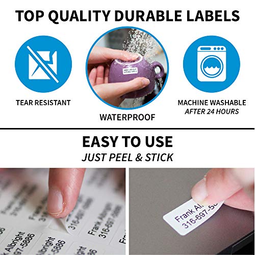 120 Custom Personalized Waterproof Name Labels | Self Stick | Clothing, School, Camp, Nursing, Toys, All Purpose | Ez Kids and All Ages | Washer, Dryer & Dishwasher Safe | No-Iron (No Icon) - color: No Icon
