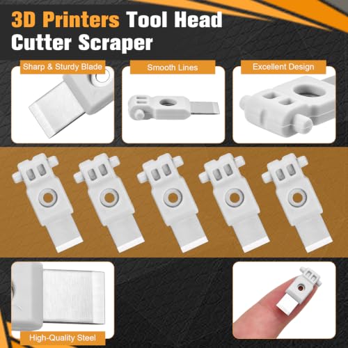 5Pcs Replacement Filament Cutter Blades for Bambu lab P1S/P1P/X1/X1C/H2S/A1/A1 Mini 3D Printer, Precision Metal Cutting Blades with H1.5&H2.0 Screwdrivers,Tweezers, Prevent Filament Jams
