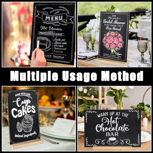 1 Pack Chalkboard 8 x 12 inch Tabletop Chalkboard Sign with Wood Base Double-Sided Message Boards Menu Chalkboard Stand for Kitchen Wedding Bar and Restaurant - color: Black-1, size: 8"W x 12"H
