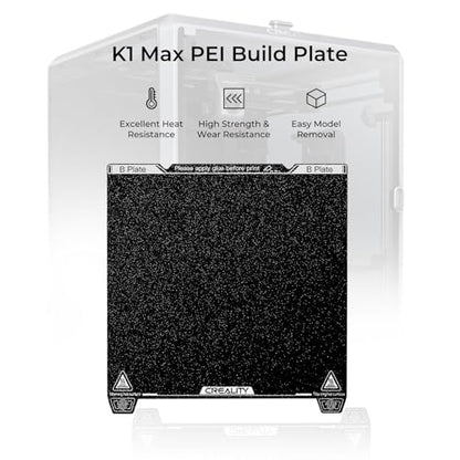 Creality K1 Max Build Plate Kit 315 * 310mm, 3D Printer Platform with Frosted PEI Surface and Without Soft Magnetic Sticker for K1, K1 Max, Ender 3 Max Neo, Ender 3 S1 Plus 3D Printers - style: K1 Max Build Plate
