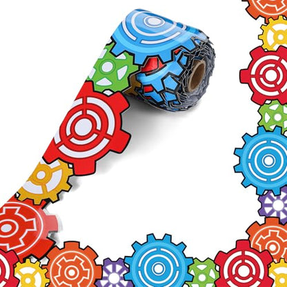 Outus 68 ft Gears Bulletin Board Borders, Engineering Science Trim - size: 2.99 Inches, style: Gear Shape