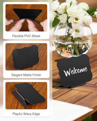 Uniclife 20 Pack Mini Chalkboard Signs for Party Buffet Tables - color: Matte Pvc Waved-20