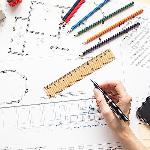 288 Packs Wooden Rulers, 6 Inch Double Sided Wood School Ruler for Home, Student, Office Use, 2 Scale,by, GNIEMCKIN. - size: 288 Packs 6 Inch