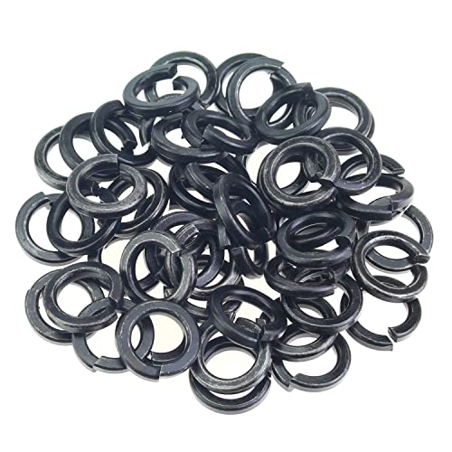 HELIFOUNER 50 Pieces 8.8 Grade Alloy Steel M12 Split Lock Washers, Spring Lock Washers for Screws Bolts, Black - color: Black, size: M12 (50 PCS)