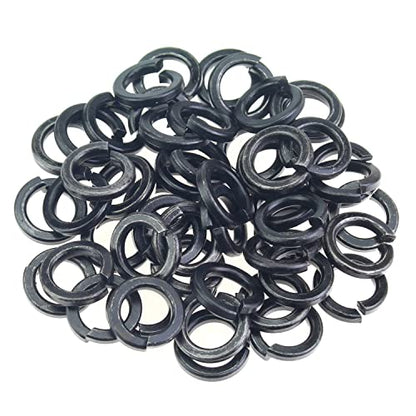 HELIFOUNER 50 Pieces 8.8 Grade Alloy Steel M12 Split Lock Washers, Spring Lock Washers for Screws Bolts, Black - color: Black, size: M12 (50 PCS)