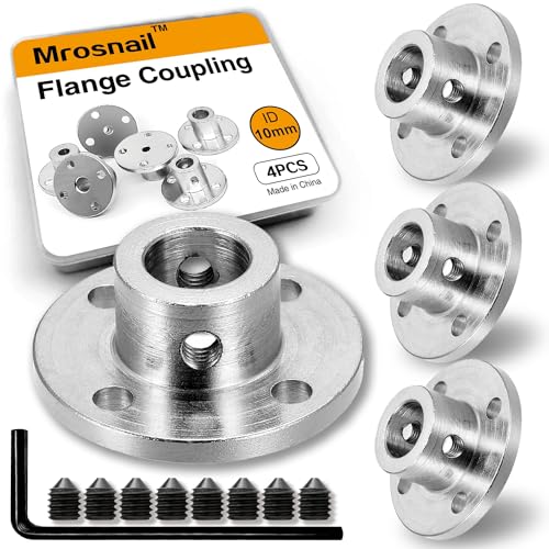 4PCS 10mm Shaft Coupler, Rigid Flange Coupling Connector - size: 10mm 4Pcs