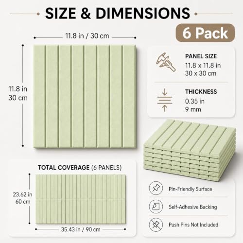Stripe Felt Bulletin Board Tiles, Cork Board Alternative 24 x 36in - color: Sage Green, size: 24" x 36"