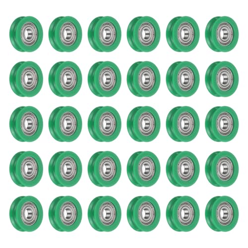 uxcell 30Pcs 695ZZ POM Pulley U-Groove Ball Bearing, 5x19x6mm, Dark Green - color: Dark Green, size: 5x19x6mm, 695ZZ