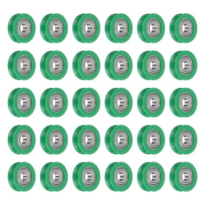 uxcell 30Pcs 695ZZ POM Pulley U-Groove Ball Bearing, 5x19x6mm, Dark Green - color: Dark Green, size: 5x19x6mm, 695ZZ