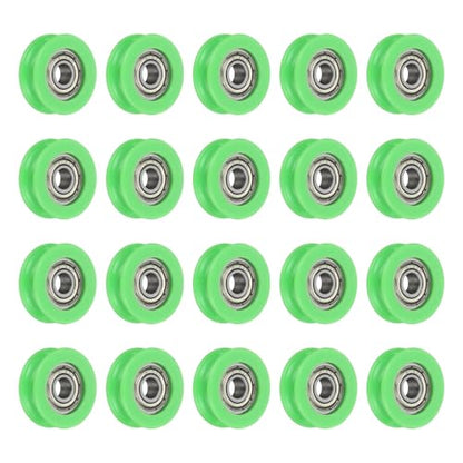 uxcell 20Pcs 605ZZ POM Pulley U-Groove Ball Bearing, 5x21x7mm, Light Green - color: Light Green, size: 5x21x7mm, 605ZZ