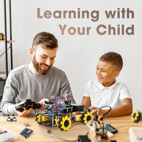 ACEBOTT Robotics for Kids Ages 8-12, Smart Robot Arm Car Kit with 5DOF, STEM Toys for Boys Compatible with Arduino & Scratch, App & Remote Control, STEM Gift for Boys, Girls and Adults