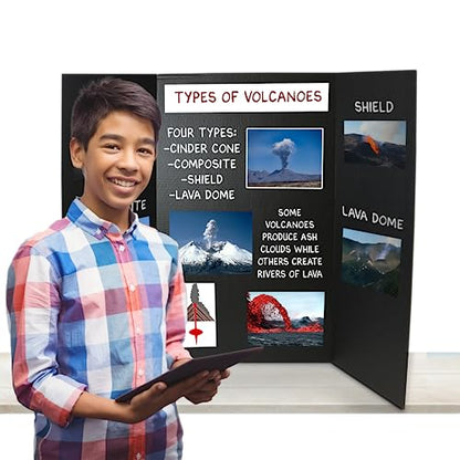 Flipside Products 36” x 48” Project Boards for Presentations, Science Fair, School Projects, Event Displays and Trifold Picture Board, Proudly Made in USA - Black - 10 Pack - color: Black, size: 10 Pack