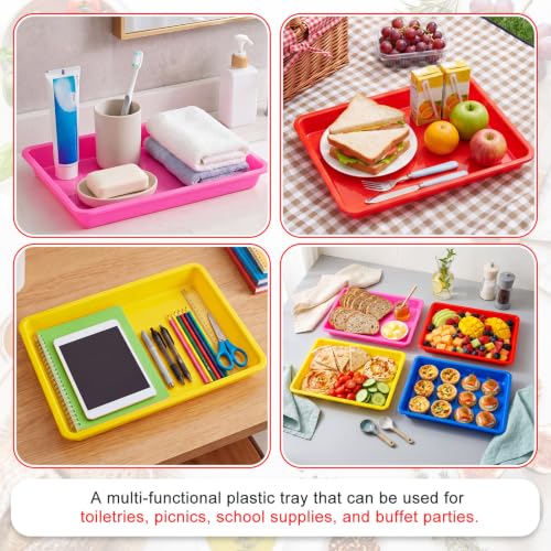 Ziliny 30 Pcs Plastic Art Tray for Classroom, 12.6 x 9.1 x 1 Inch - color: Multicolor