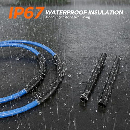 5:1 Heat Shrink Tubing Kit 365 PCS, Industry-Leading 5:1 Ratio Shrink Wrap Tubing Adhesive Lined, Heat Shrink Wire Connectors, Marine Grade Dual Wall, Waterproof Electrical Wire Tube Connectors(Black) - color: Black