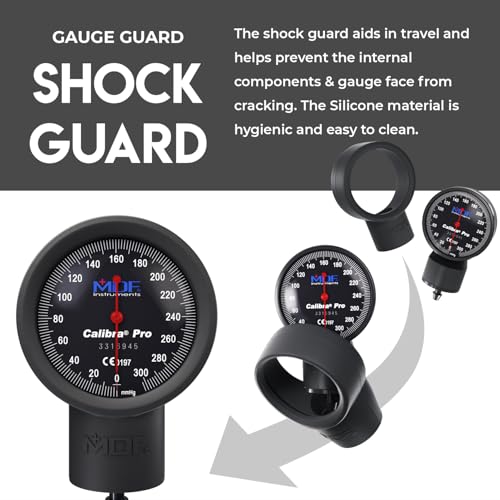 MDF Instruments, Extra Large Gauge Calibra Pro Aneroid Sphygmomanometer with Shock Guard and Adult Sized Arm Band Included, Lifetime Calibration, Black Dial, Onyx Arm Band, MDF808B11 (Pack of 3) - color: Black, size: Extra Large Gauge - Adult Cuff (Pack o