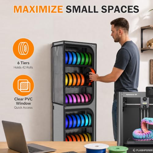 Orionix 6-Tier Heavy-Duty 3D Printer Filament Storage Holds 42 Spools 1kg - color: E-3 Tier (42rolls)
