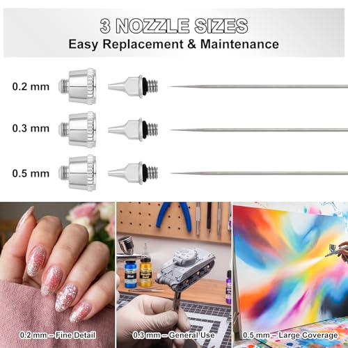 Roizefar 21PCS Airbrush Replacement Parts Kit for Cleaning, Maintenance