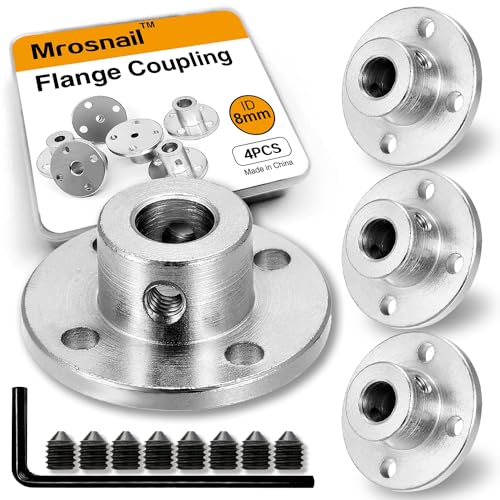 4PCS 8mm Shaft Coupler, Rigid Flange Coupling Connector - size: 8mm 4Pcs