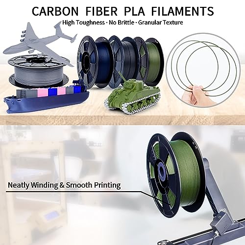 ZIRO Carbon Fiber PLA Filament 1.75mm, Reinforced 0.8KG CF, Military Green - color: Cf-military Green