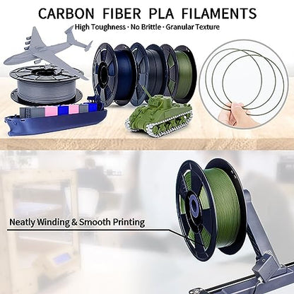 ZIRO Carbon Fiber PLA Filament 1.75mm, Reinforced 0.8KG CF, Military Green - color: Cf-military Green