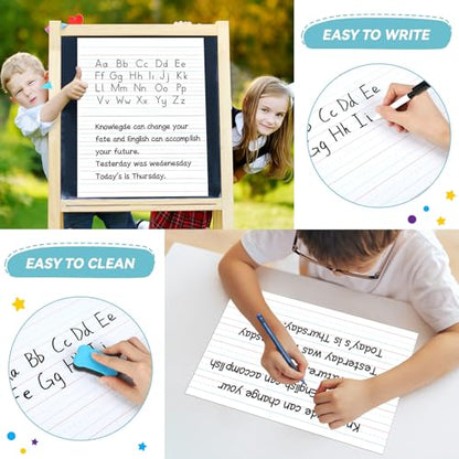 Jumbo Magnetic Handwriting Paper 21.5x17in Dry Erase Handwriting Lined Paper for Classroom Whiteboard Accessories Writing Chart Page Giant Magnet Notebook Poster Homeschool Supplies Teacher Must Have - style: Writing Line