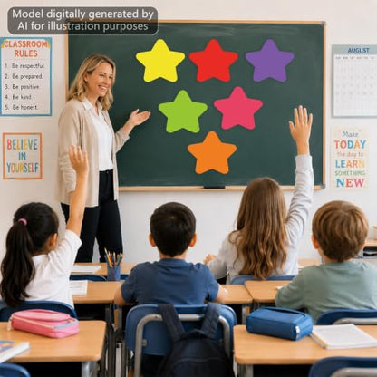 48Pcs Large Star Dry Erase Dots for Classroom Table, 12inch, Colorful - color: Colorful