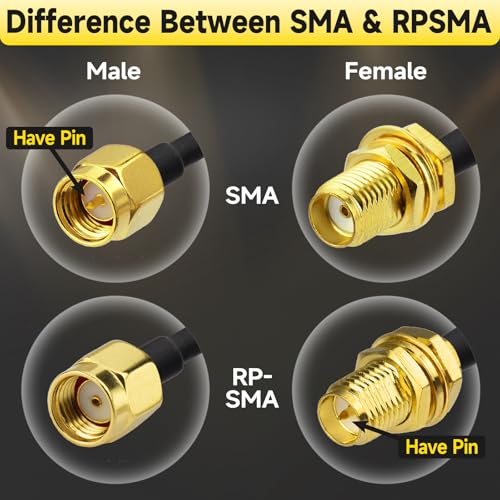 Superbat SMA Male to SMA Female Bulkhead Mount Antenna Extension Cable 5m - size: 16.4ft