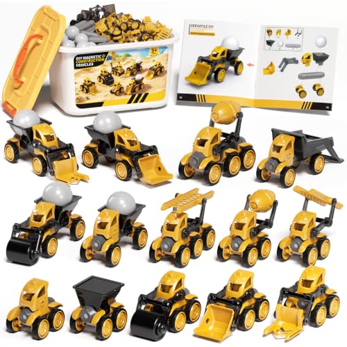 98-Piece Construction Vehicle STEM Building Kit for Kids Ages 5-8