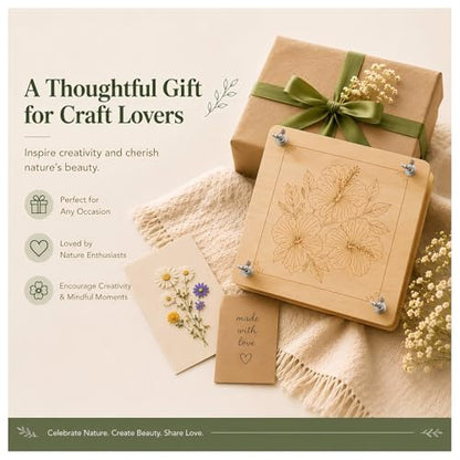 MeRGBWLife Flower Press - 11"x11" Wooden 10 Layer Flower Press Kit for Crafts Pressed Flowers & Plant Press, Scrapbooking, Bookmark Making, Wedding Bouquet Preservation, Dried Flowers - size: 11"x11"