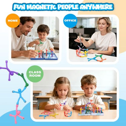 20Pcs Magnetic Travel Toys with Metal Box, Magnets Men for Kids Fidget Toys - size: 20Pcs Solids