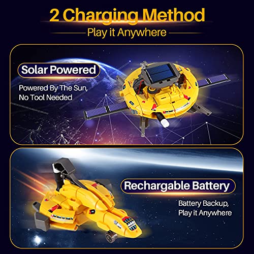 COBFDHA STEM Projects for Kids Age 8-12, Science Kits Boys, Solar Robot Space Toys Gifts 8-14 Year Old Teen Boys Girls, 120Pcs Building Experiments Robots Teenage Ages 9 10 11 12 , Yellow - color: Yellow