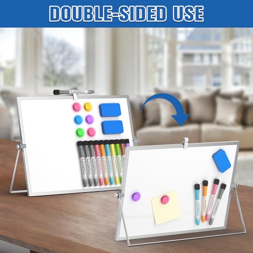 Grtard Magnetic Dry Erase Board with Stand, 16''x12'' Desktop Whiteboard - color: Silver, size: 12"W x 16"H