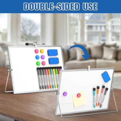 Grtard Magnetic Dry Erase Board with Stand, 16''x12'' Desktop Whiteboard - color: Silver, size: 12"W x 16"H