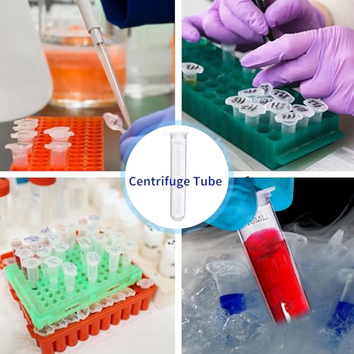 10ml centrifuge Tubes 200PCS,Centrifuge Tubes with Attached Lid,Clear Round Micro Centrifuge,Small Sample Bottle Vials Container for Lab,Plastic Lab Snap Tubes,Clear Graduation - size: 10ml-whtie