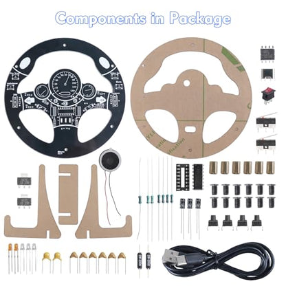 MIOYOOW DIY Car Steering Wheel Soldering Practice Kit with Sound & Lights