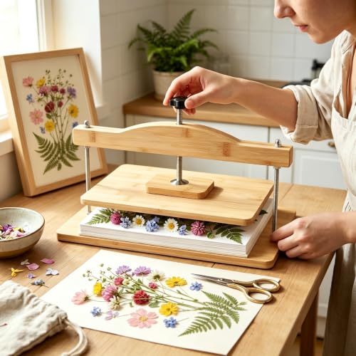 Dmnnlp Large Wooden Flower Press Kit 14.2" x 8" - Dried Flowers Plant Press for Kids & Adults, Great Gift for DIY Flowers Lovers, Craft Enthusiasts